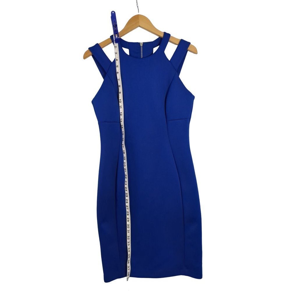 Calvin‎ Klein Dress Womens 8 Royal Blue Shift Sleeveless Cut Out Form Fit - Picture 10 of 14